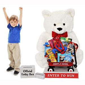 Giant Christmas Teddy Bear With Toys 