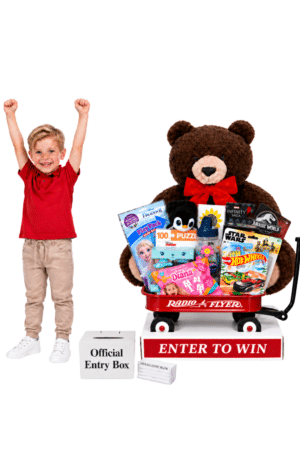 Giant Christmas Teddy Bear With Toys - Brown