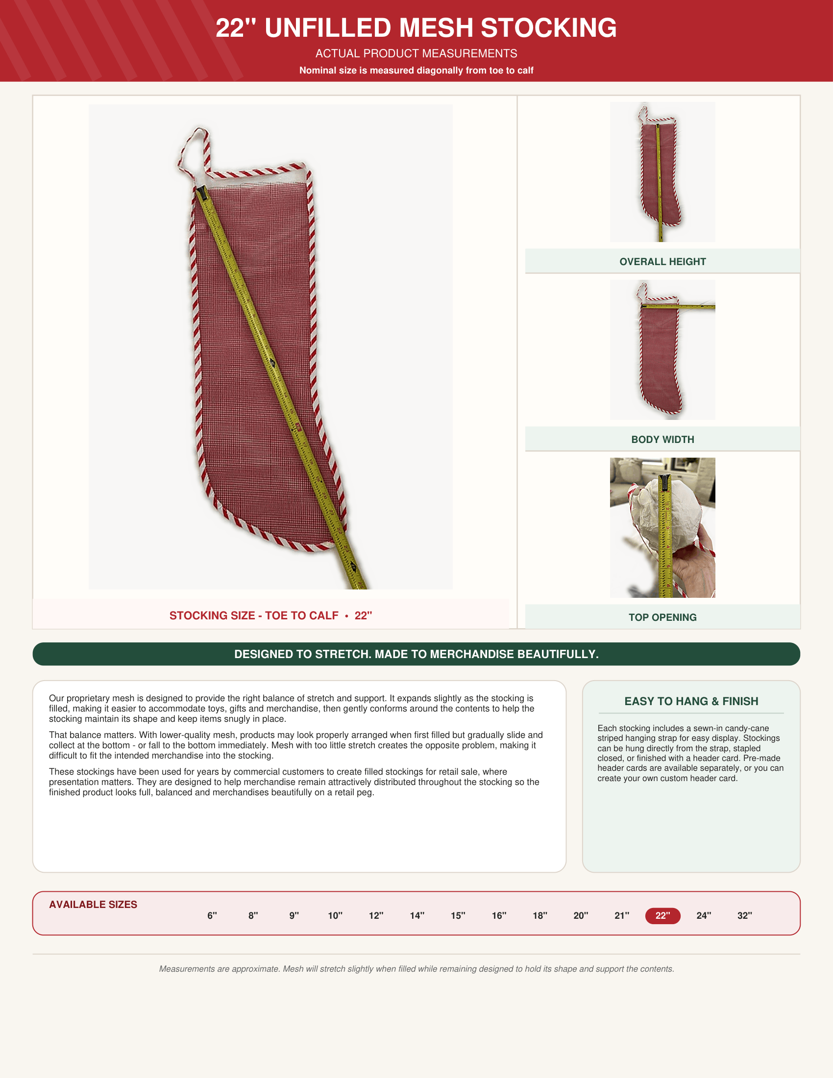 Unfilled Mesh Stockings - 22 Inch - Image 2