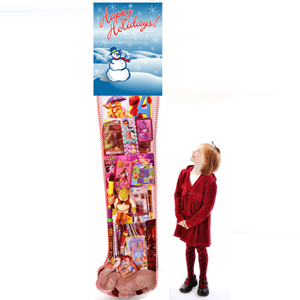 Happy Holidays 8ft Stocking with Toys
