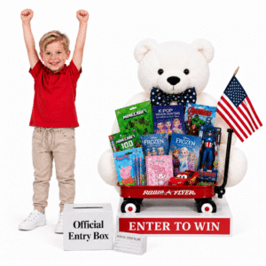 Giant 4th of July Teddy Bear With Toys –  White