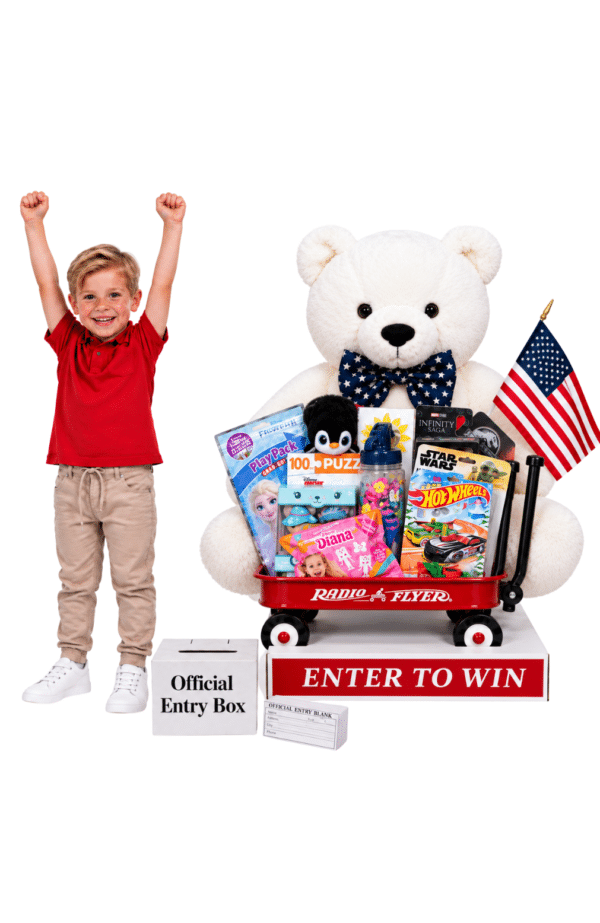 Giant 4th of July Teddy Bear With Toys –  White