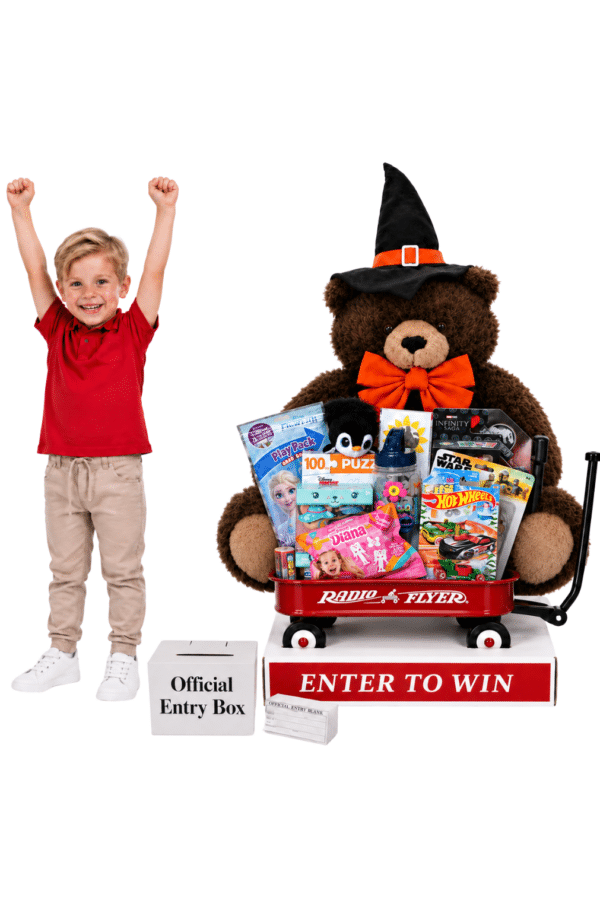Giant Halloween Teddy Bear With Toys –  Brown