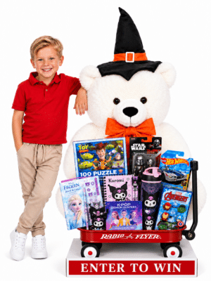Giant Halloween Teddy Bear With Toys – White