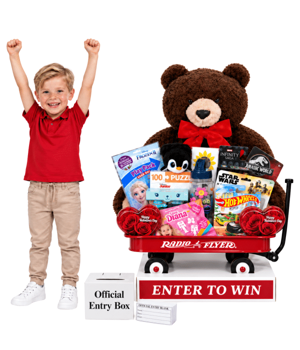 Giant Valentines Day Teddy Bear With Toys –  Brown