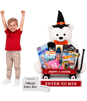 Giant Halloween Teddy Bear With Toys – White