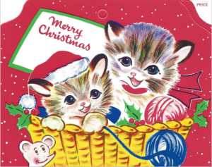 Kitten Mesh Stocking Header Card