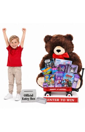 Giant Christmas Teddy Bear With Toys - Brown