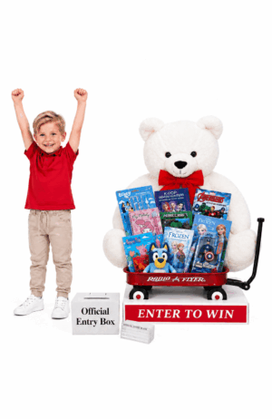 Giant Christmas Teddy Bear With Toys - White