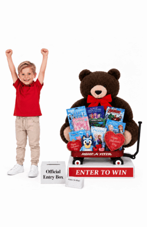 Giant Valentines Day Teddy Bear With Toys –  Brown