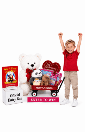 Giant Valentines Day Teddy Bear With Toys –  White